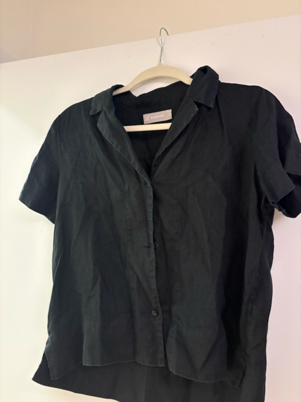 Everlane Black Short-Sleeve Button Shirt